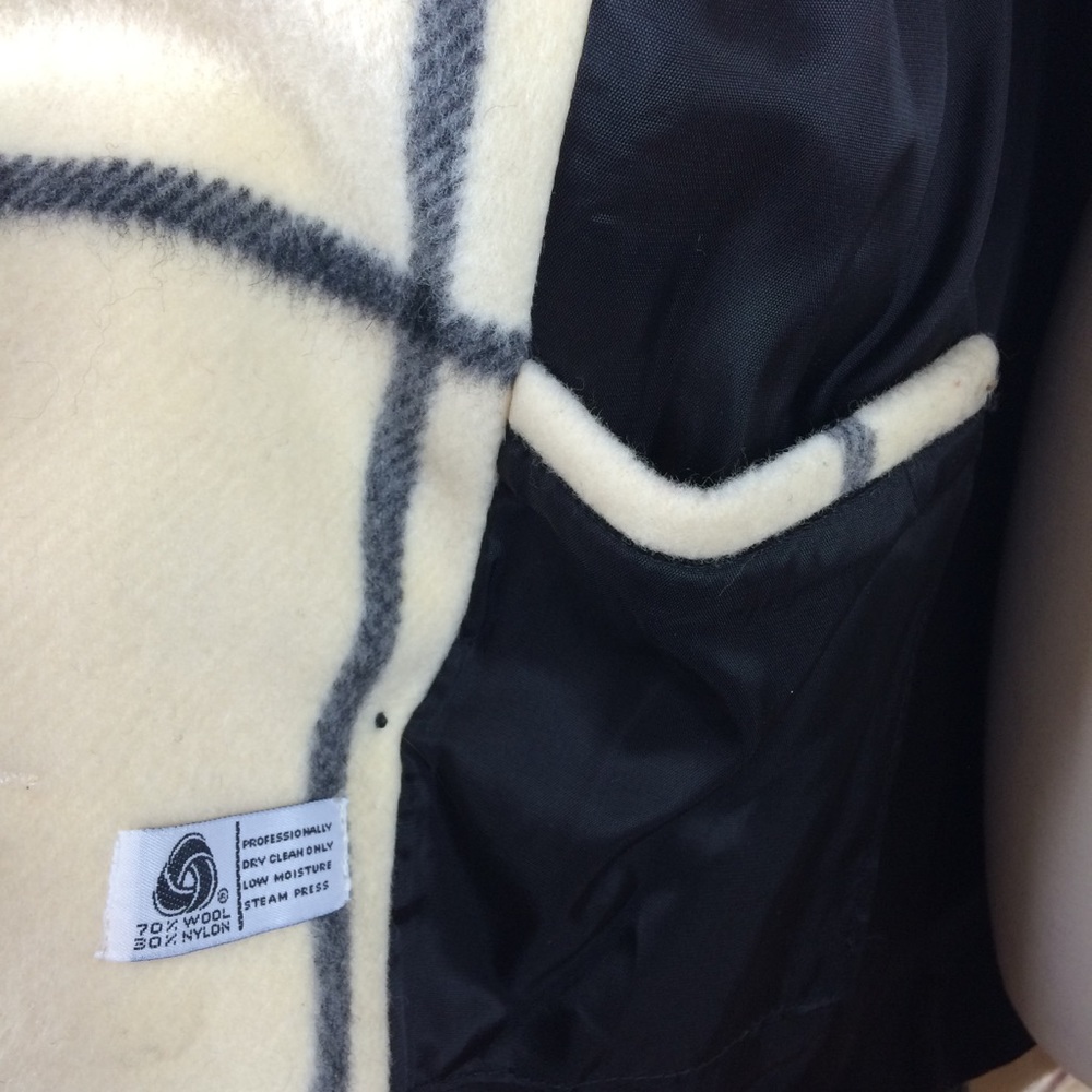 Alorna Vintage Ivory Windowpane Plaid Coat SOLD - Picture 6 of 8